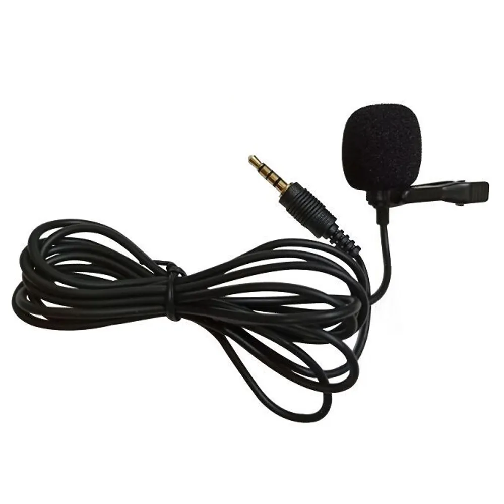 3.5 mm Microphone Clip Tie Collar for Mobile Phone Speaking in Lecture 1.5m Bracket Clip Vocal Audio Lapel Microphone