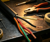 Câble flexible résistant aux intempéries pour l'éclairage extérieur industriel, des pelouses et des aménagements paysagers, SJOOW SOOW 3x12AWG PE/CPE Caoutchouc 300/600V