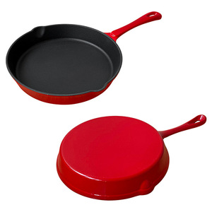 Sartén redonda de <span class=keywords><strong>hierro</strong></span> <span class=keywords><strong>fundido</strong></span> esmaltado, sartén antiadherente con mango largo para cocinar en casa, buena calidad, precio bajo - Product Image 1