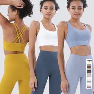 43 couleurs soutien-gorge de sport double face sans couture respirant dos croisé avec gilet de fitness de yoga antichoc - Product Image 1