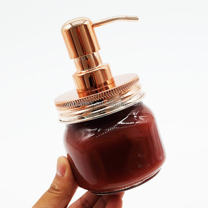 Frascos de Vidro Transparentes de Boca Larga 480ml para Armazenamento com Logo e Bomba para Sabão Líquido - Product Image 2