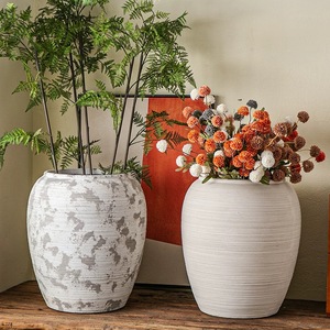 Tùy Chỉnh Bắc Âu Ngoài Trời Trang Trí Nội Thất Mộc Mạc Lớn Sợi Đất Sét Trồng Nồi Lớn Vườn Nhà Máy Hoa Chậu & Trồng - Product Image 4