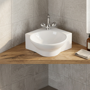 Évier de table en céramique de qualité exportée de petite taille à surface solide pour salles de bain d'Inde - Product Image 4