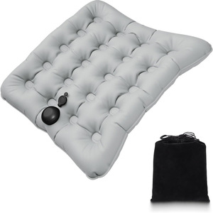 Dual Purpose Lumbar Support Cushion 3D TPU Anti Bedsore Breathable Pressure Relieving Home Office Chair Cushion Silver Gray - Product Image 1