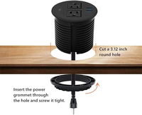 Toptan 20W 80mm Masaüstü Priz Soketi, Ofis Çalışma İstasyonları için USB C ve Çift USB A Girişli