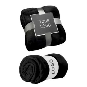 Trang Trí Nội Thất Trọng Lượng Nhẹ Lông Cừu Giường Chăn Sang Trọng Mờ Ấm Cúng <span class=keywords><strong>Flannel</strong></span> Lông Cừu Ném Sợi Nhỏ Chăn Màu Đen - Product Image 1