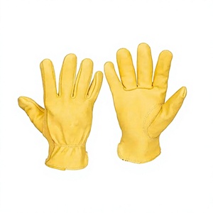 Cowhide Grain <b>Leather</b> Breathable Driver Work <b>Gloves</b> Heavy Duty Abrasion Heat Resistant Industrial Safety Cuff <b>Gardening</b> <b>Gloves</b> - Product Image 1