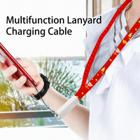 Cordon de charge USB-C Micro 8 broches PD 60W à sublimation personnalisée 6-en-1, avec logo, charge rapide, pour badge d'identification, cadeau pour salon professionnel - Vente chaude