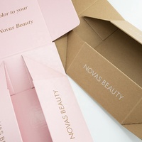 Mini boîte d'expédition rose kraft biodégradable quantité minimale de commande bas bon prix petite boîte cosmétique ondulée imprimée personnalisée pour crème pour les yeux de soins de la peau