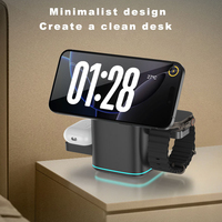 Chargeur sans fil multifonctionnel 4 en 1, support de charge magnétique, charge rapide 7,5 W PD 3.0 pour 15 Pro Max, montre intelligente