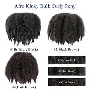 Extensiones de Cabello Sintético Rizado Marley <span class=keywords><strong>Multicolor</strong></span> de 10 Pulgadas, de Alta Calidad, con Clip, Cola de Caballo Afro Rizada, Venta al por Mayor Africana - Product Image 4