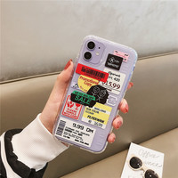 Étui de téléphone simple avec code QR pour iPhone 7 8 Plus 14 13 12 Mini 11 Pro X XS Max XR Mode européenne Ins Clair Housse souple