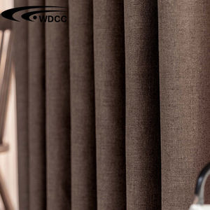Hotel Blackout Curtain Solid Linen Fabric Full Shading Living Room Blackout Curtains - Product Image 5