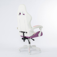 Chaise de jeu ergonomique en cuir PVC rose pour filles, inclinable et réglable en hauteur, avec accoudoirs, vente en gros