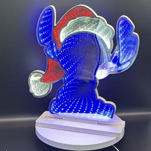 3D Acrylic Art Deco Handmade Snowman Infinity Mirror Ornament with LED <b>Light</b> for Christmas Home Decoration - Product Image 3