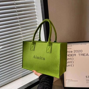 Bolsa <span class=keywords><strong>de</strong></span> Compras <span class=keywords><strong>de</strong></span> <span class=keywords><strong>Fieltro</strong></span> al por Mayor, <span class=keywords><strong>de</strong></span> Gran Capacidad, Color Sólido Simple, <span class=keywords><strong>con</strong></span> Logotipo - Product Image 5