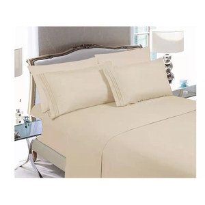 Ánh Sáng Sang Trọng Thanh Lịch 4-Mảnh 100% Ai Cập Bông Bộ Đồ Giường Đặt 600TC Nữ Hoàng Kích Thước Được Trang Bị Mềm Mại Thoải Mái Cho Khách Sạn Nhà Bán Buôn - Product Image 2