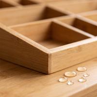 Organisateur de documents multi-fentes en bambou de qualité supérieure, organiseur de produits de soin, organiseur de bureau, plateau à documents pour coiffeuse