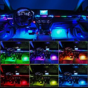 Kit de Luces Ambientales LED RGB de 12V para Auto, 64 Colores, Efecto Sinfónico, Lámpara de Atmósfera Interior para Vehículos Universales - Product Image 1