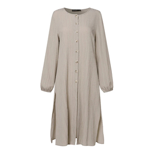 2024 turquie Abaya islamique vêtements Blusas <span class=keywords><strong>Femme</strong></span> casual solide boutons chemise musulman longs hauts femmes mode à manches longues Blouse - Product Image 4