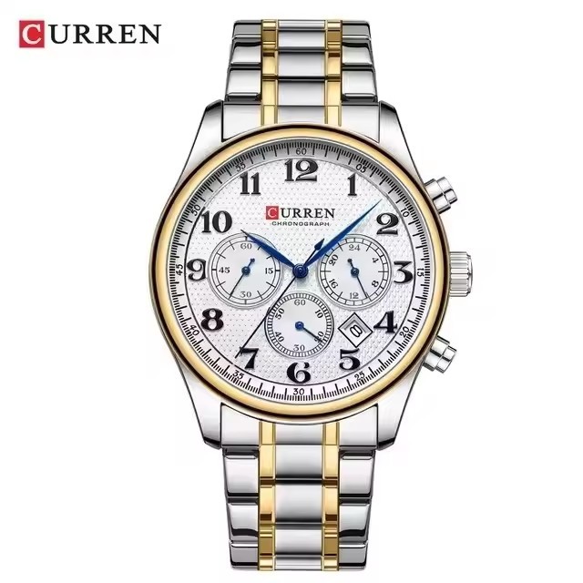 Glod Case White Dial