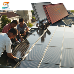 Système d'énergie <span class=keywords><strong>solaire</strong></span> pour toiture, modules photovoltaïques intégrés en verre simple <span class=keywords><strong>sur</strong></span> structure de toit, panneaux solaires haute efficacité pour toiture résidentielle - Product Image 5