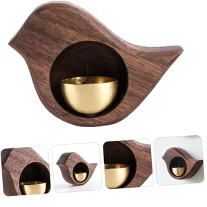 Campanas de viento de madera para jardín de regalo de oficina en casa sólidas personalizadas timbre de madera
