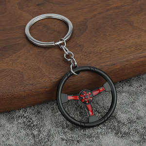 Llavero de aleación de zinc con diseño de volante de carreras, moderno, de fábrica, pequeño regalo creativo para parejas, colgante para bolso - Product Image 4