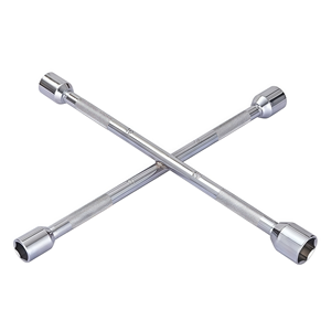 Llave cruzada para neumáticos, extractor de tuercas de rueda de coche, llave de vaso universal extendida, herramienta resistente para cambio y reparación de neumáticos - Product Image 1