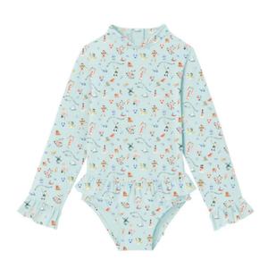 Traje de Baño Personalizado para Niñas, Tejido Renovable, Estilo de Una Pieza, Ropa de Playa Personalizada para el Verano - Product Image 1