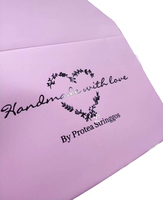 Logotipo personalizado de alta calidad, orden de compra posventa rosa de lujo, tarjeta de agradecimiento con marco negro y estampado de corazón para pequeñas empresas