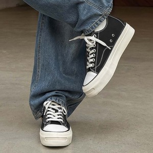2026 Spring Low-<b>top</b> Canvas Sneakers for Fitness Leisure Skateboarding Shoes Rare Classic Thick-soled High-ankle Men's Shoes - Product Image 2