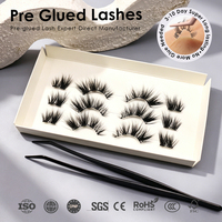 Cils en bande pré-collés certifiés CE, 100 % faits à la main pour pose rapide, tailles personnalisées, boucles, marque privée, boîte magnétique, Europe, OEM