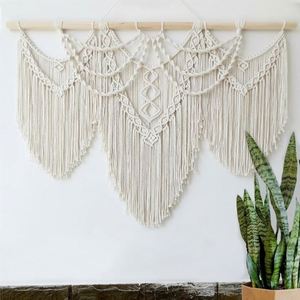 Panier tissé décoration murale vert Decoracion Pared Madera <span class=keywords><strong>bambou</strong></span> tissage Sac macramé Art décoration 2022 Photo suspendus articles de plage - Product Image 6
