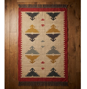 Kilim Style Tribal Handwoven Wool Jute Runner <b>Rug</b> Geometric <b>Boho</b> Farmhouse Carpet for Hallway Entryway Living Room Floor Decor - Product Image 1