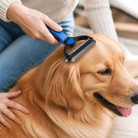 Kit de toilettage manuel pour animaux de compagnie 4 pièces avec peigne anti-poils, coupe-ongles, ciseaux et lime à ongles pour chiens et chats OEM/ODM
