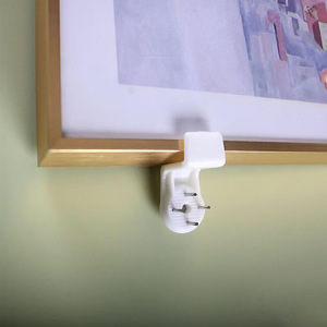 Slip Hook <b>Plastic</b> Wall Hanging <b>Strip</b> 20mm Top Support 15mm Needle Length 1.5mm Thickness Single Hook For Picture Frames - Product Image 2