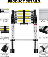 Échelle télescopique 8,5 pieds en aluminium, échelle extensible 330 lb, échelle télescopique portable multi-usages pour travaux intérieurs et extérieurs