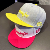 Gorra de Béisbol Snapback con Visera Plana, Bordado 3D, Diseño Color Block, Ajustable, Unisex, Estilo Urbano