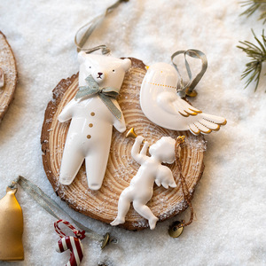 Ornements <span class=keywords><strong>de</strong></span> <span class=keywords><strong>Noël</strong></span> <span class=keywords><strong>de</strong></span> style danois SYLVAN Nordic, Pendentifs miniatures Père <span class=keywords><strong>Noël</strong></span>, Ange, Étoile à cinq branches, Elfe et Clochette GJ244 - Product Image 4