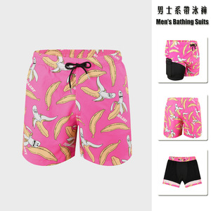 Shorts de bain imperméables à séchage rapide pour hommes avec logo personnalisé, doublure intérieure en maille respirante, shorts de plage pour les vacances, OEM - Product Image 2