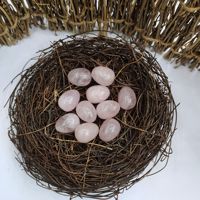 Œufs de cristal naturels de Pâques, ornements, œufs d'oiseaux, artisanat, boîte cadeau, emballage, fabriqué en Chine