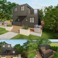Installation rapide de maisons préfabriquées en conteneurs de 20 pieds, design à 2 étages, maison en conteneur pliable