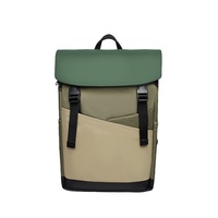 Sac à dos unisexe en PU à blocs de couleur géométriques pour ordinateur portable, grande capacité 20-35L, décontracté, étanche, pour l'extérieur
