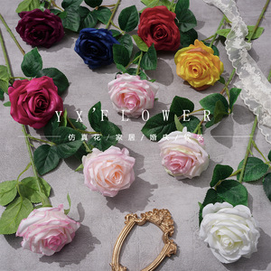 Yixuan Artificial Rose Single Stem <b>Silk</b> <b>Flower</b> High Simulation Wedding Decoration Home Soft Furnishing - Product Image 1
