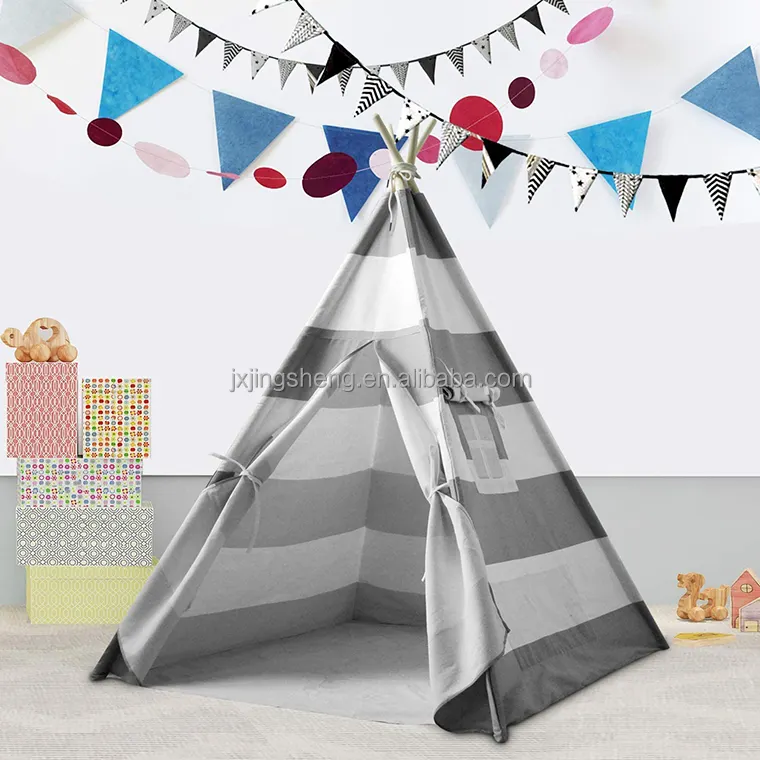 Tienda de campaña portátil para niños, tepé ligero con diseño personalizado con poste de madera