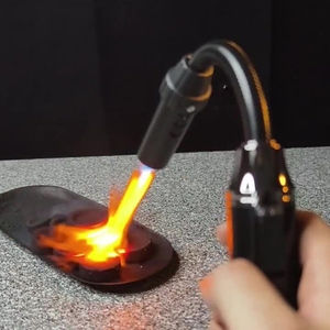 Briquet à gaz à flamme nue en acier inoxydable long, coupe-vent pour cuisinière et camping - Product Image 4