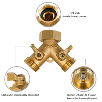 Connecteur de séparateur de tuyau d'eau en laiton robuste en forme de Y pour l'irrigation
