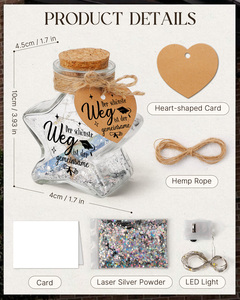 Customizable Star Glass <b>Bottle</b> With <b>Cork</b> Lid And Heart Tag For Gift Craft - Product Image 6