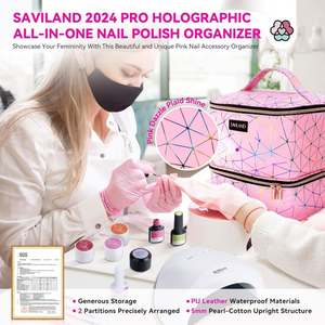 Échantillon gratuit d'organisateur de vernis à ongles, organisateurs de vernis à ongles à double couche et rangement pour les techniciens en ongles, sac de transport pour vernis à ongles - Product Image 6